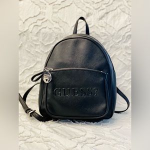 Guess Medium Black Backpack Embossed